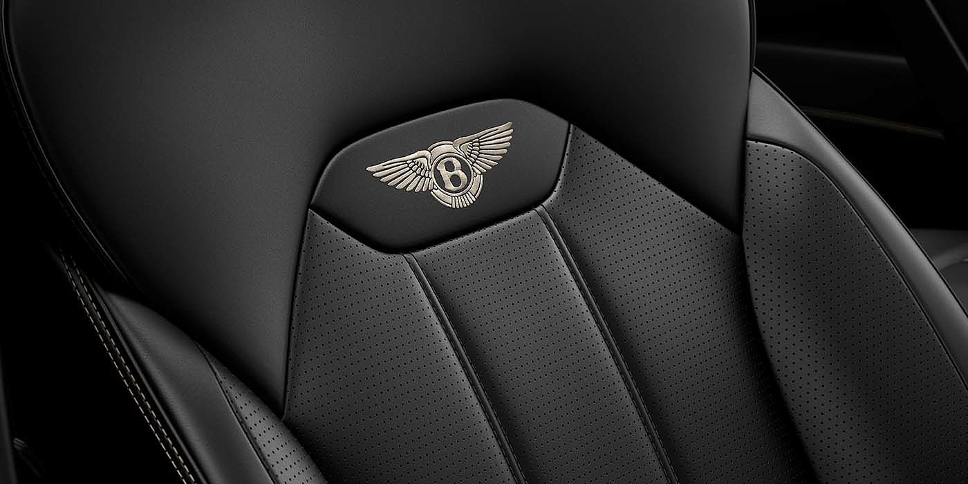 Bentley Antwerp Bentley Bentayga EWB SUV Beluga black leather seat detail
