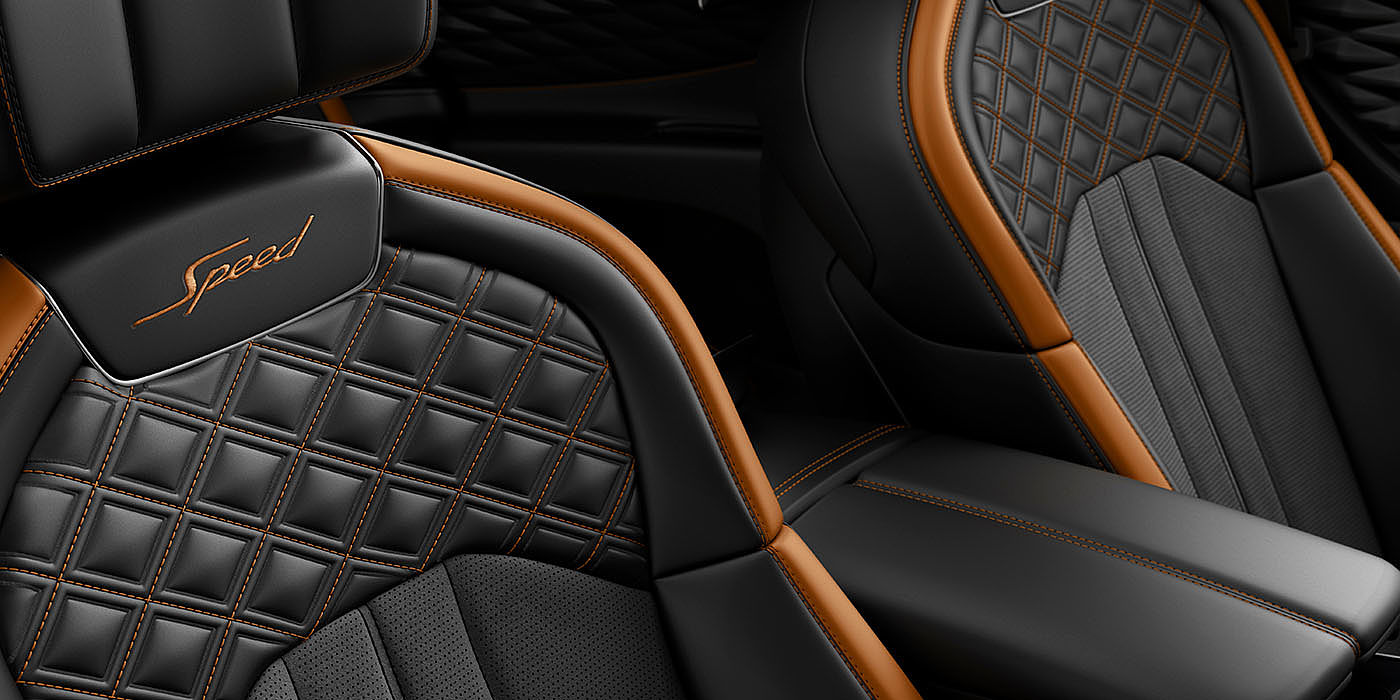 Bentley Antwerp Bentley Flying Spur Speed's front seats with detailed contrast stitching and Speed Emblems