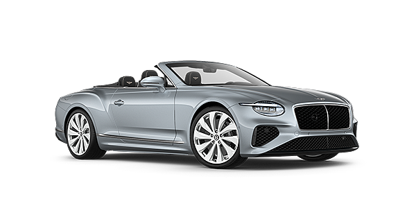 Bentley Antwerp New Bentley Continental GTC convertible front three quarters in Silverlake paint