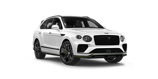Bentley Antwerp Bentley Bentayga Speed SUV in Snow Quartz Pearlescent by Mulliner white paint