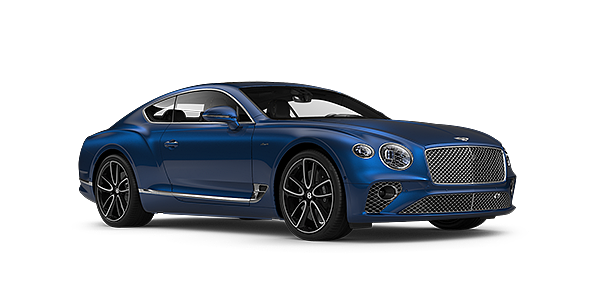 Bentley Antwerp Bentley GT Azure coupe in Sequin Blue paint front 34