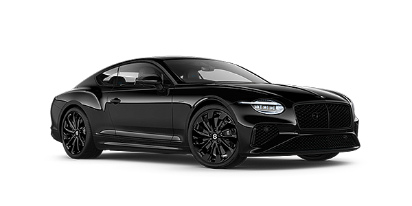 Bentley Antwerp Bentley Continental GT Black Edition coupe front three quarter in Onyx black paint